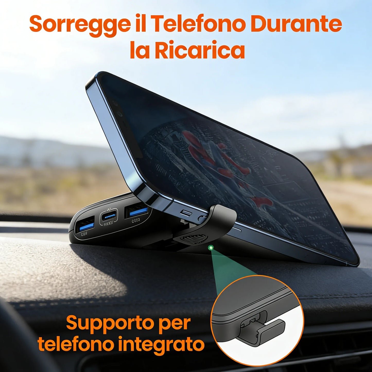 Portable Charger, Smallest 22.5W 10000mAh Power Bank, USB C in/Output Fast Charging 3-Output Mini Battery Pack Charger with Phone Holder for iPhone 17 16 15 14 Air Samsung S23 Google iPad Tablet