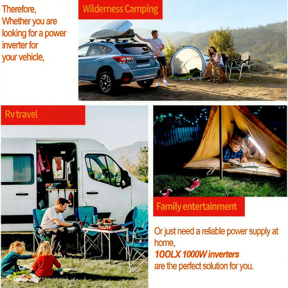 1000W Power Inverter 12v to 110v, DC to AC Converter with 3 AC Outlet, 1000 Watt Inverter for 12v Truck/Rv/Camping/Home/Emergency Power